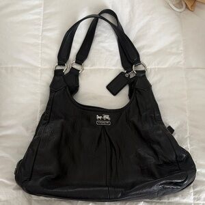 Coach Black Pebble Leather Shoulder Bag with Silver Hardware H1204-21225